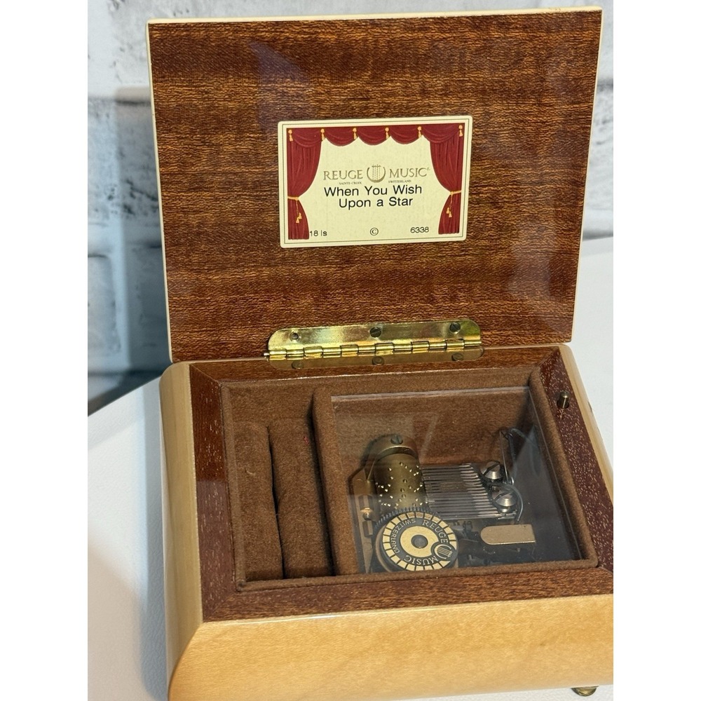 Vintage Reuge Swiss Music Box 18 Note When You Wish Upon a Star